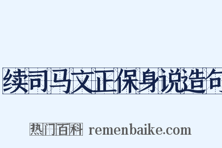 续司马文正保身说造句是什么意思的图片